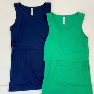 Latched Mama Maternity and Nursing set of 2 Tank Tops small